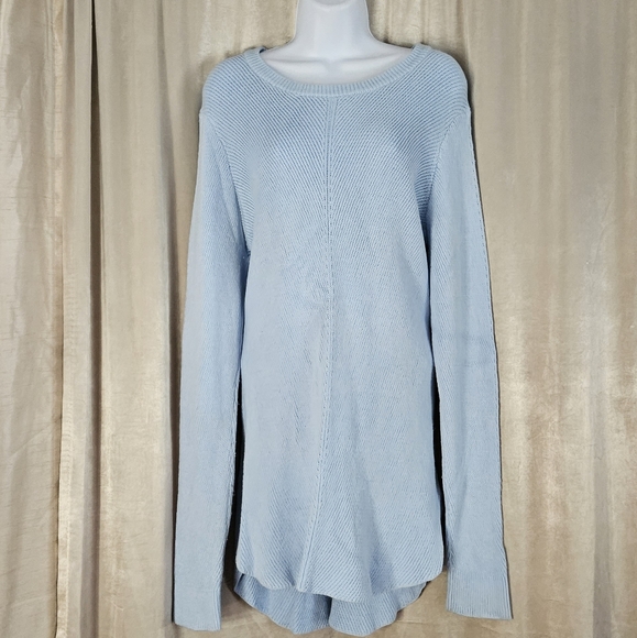 Michael Kors blue cotton cable knit sweater dress Womens Large - Picture 2 of 8